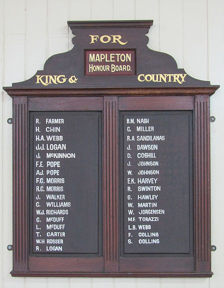 Mapleton honour board